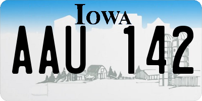 IA license plate AAU142