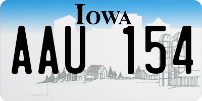 IA license plate AAU154