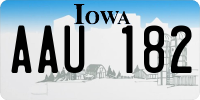 IA license plate AAU182
