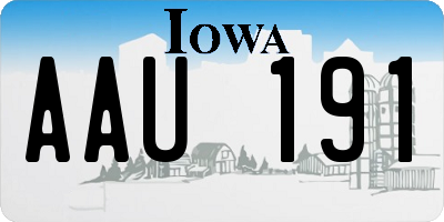 IA license plate AAU191