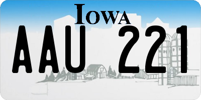 IA license plate AAU221