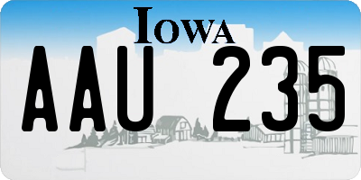 IA license plate AAU235