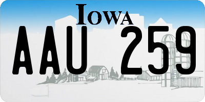 IA license plate AAU259