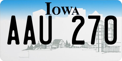 IA license plate AAU270