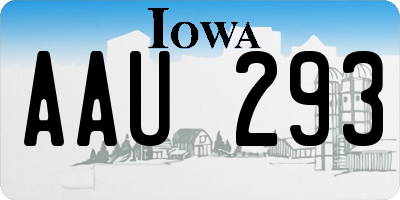IA license plate AAU293