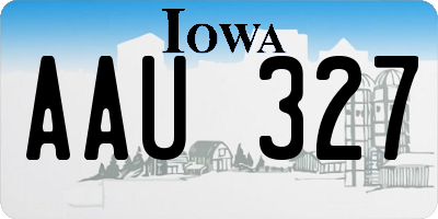 IA license plate AAU327