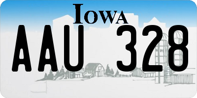 IA license plate AAU328