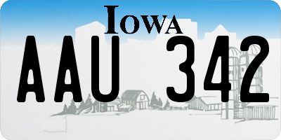 IA license plate AAU342