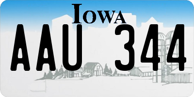 IA license plate AAU344