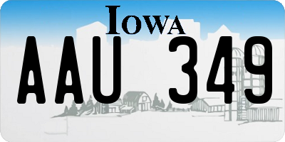 IA license plate AAU349