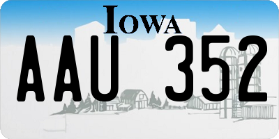 IA license plate AAU352
