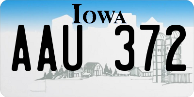 IA license plate AAU372