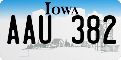 IA license plate AAU382