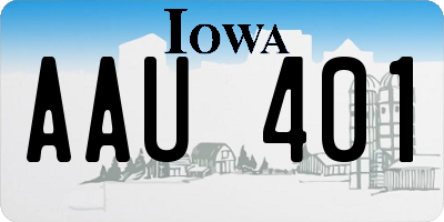 IA license plate AAU401