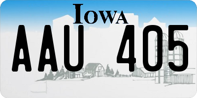 IA license plate AAU405