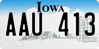 IA license plate AAU413