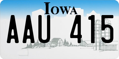 IA license plate AAU415