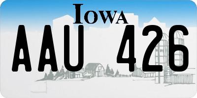 IA license plate AAU426