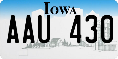 IA license plate AAU430