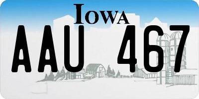 IA license plate AAU467