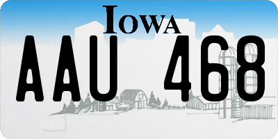 IA license plate AAU468