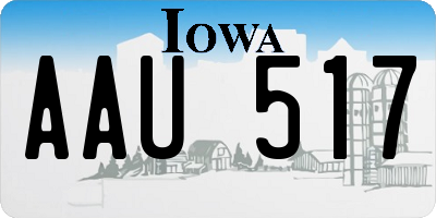 IA license plate AAU517