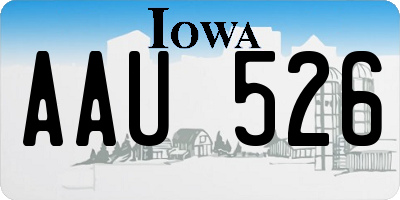 IA license plate AAU526