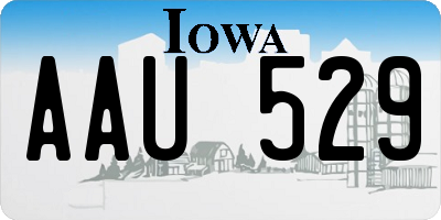IA license plate AAU529