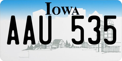 IA license plate AAU535