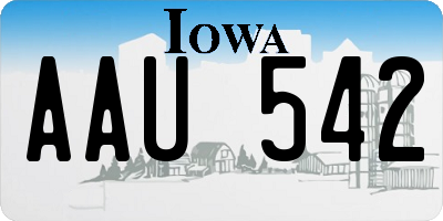 IA license plate AAU542