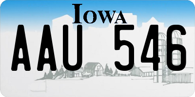 IA license plate AAU546