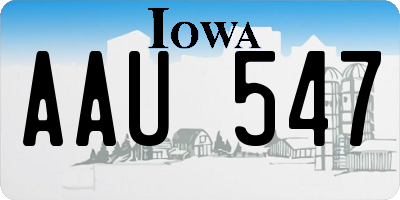 IA license plate AAU547