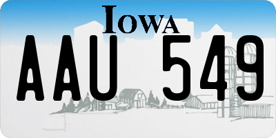 IA license plate AAU549
