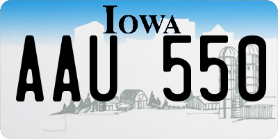 IA license plate AAU550