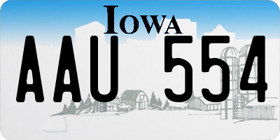 IA license plate AAU554