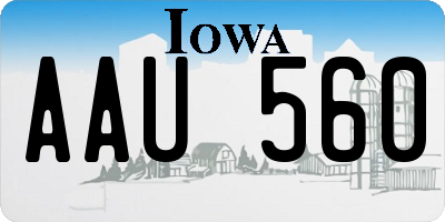 IA license plate AAU560