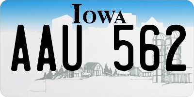 IA license plate AAU562