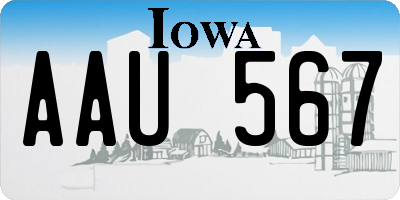 IA license plate AAU567