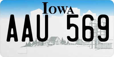 IA license plate AAU569