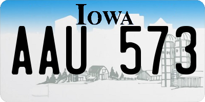IA license plate AAU573