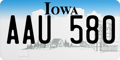 IA license plate AAU580
