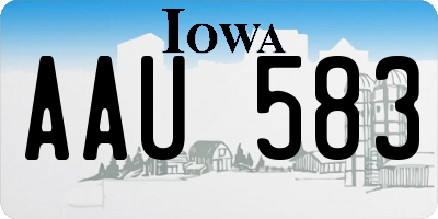 IA license plate AAU583
