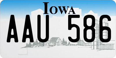 IA license plate AAU586