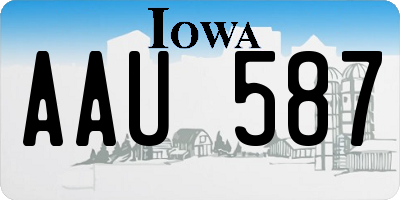 IA license plate AAU587