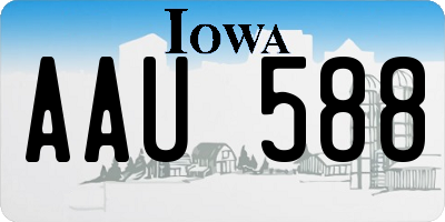 IA license plate AAU588