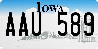 IA license plate AAU589