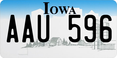 IA license plate AAU596
