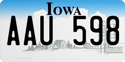 IA license plate AAU598