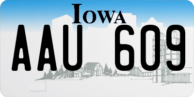 IA license plate AAU609
