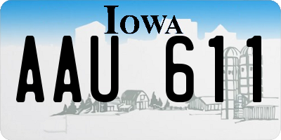 IA license plate AAU611